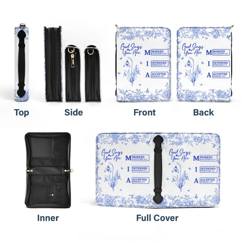 Christian, Gift For Yourself - God Says You Are Bible Toile Birth Month Flower - Personalized Bible Cover