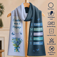 Christian,Christmas,Inspirational,Gift For Yourself,Gift For Women,Icon - God Says You Are Birth Month Flower - Personalized Fleece Scarf