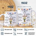 Christian,Gift For Wife,Gift For Girlfriend,Gift For Yourself,Gift For Women,Gift For Mother,Gift For Grandma,Gift For Daughter,Gift For Sibling,Gift For Sisters,Gift For Bestie - God's Promises Birth Flower Bouquet - Personalized White Edge-to-Edge Mug