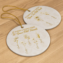 Old Besties,Sentimental,Gift For Bestie,Christmas,Icon - Gold Birth Month Flower Grow An Old Friend - Personalized Circle Ceramic Ornament