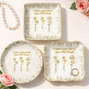 Old Besties,Sentimental,Gift For Bestie,Icon - Gold Birth Month Flower Grow An Old Friend - Personalized Ring Dish