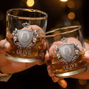 Gift For Men,Gift For Husband,Gift For Boyfriend,Love - Golden Silver 3D Effect Letter With Name - Personalized Whiskey Glass