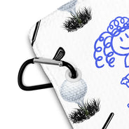 Sport Dad,Golf,Gift For Father,Stick Figure,Non-Eng,Icon,Playful - Golf Dad Best Dad By Par Kid Stick Figures - Personalized Golf Towel