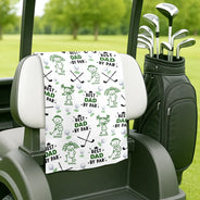 Sport Dad,Golf,Gift For Father,Stick Figure,Non-Eng,Icon,Playful - Golf Dad Best Dad By Par Kid Stick Figures - Personalized Golf Towel
