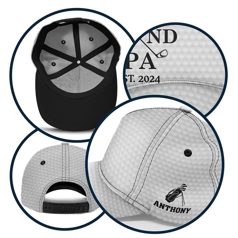 Gift For Father,Gift For Grandpa,Golf,Baseball,Non-Eng,Icon,Proud - Golf Dad Papa Year Crossed Arrows - Personalized Classic Cap