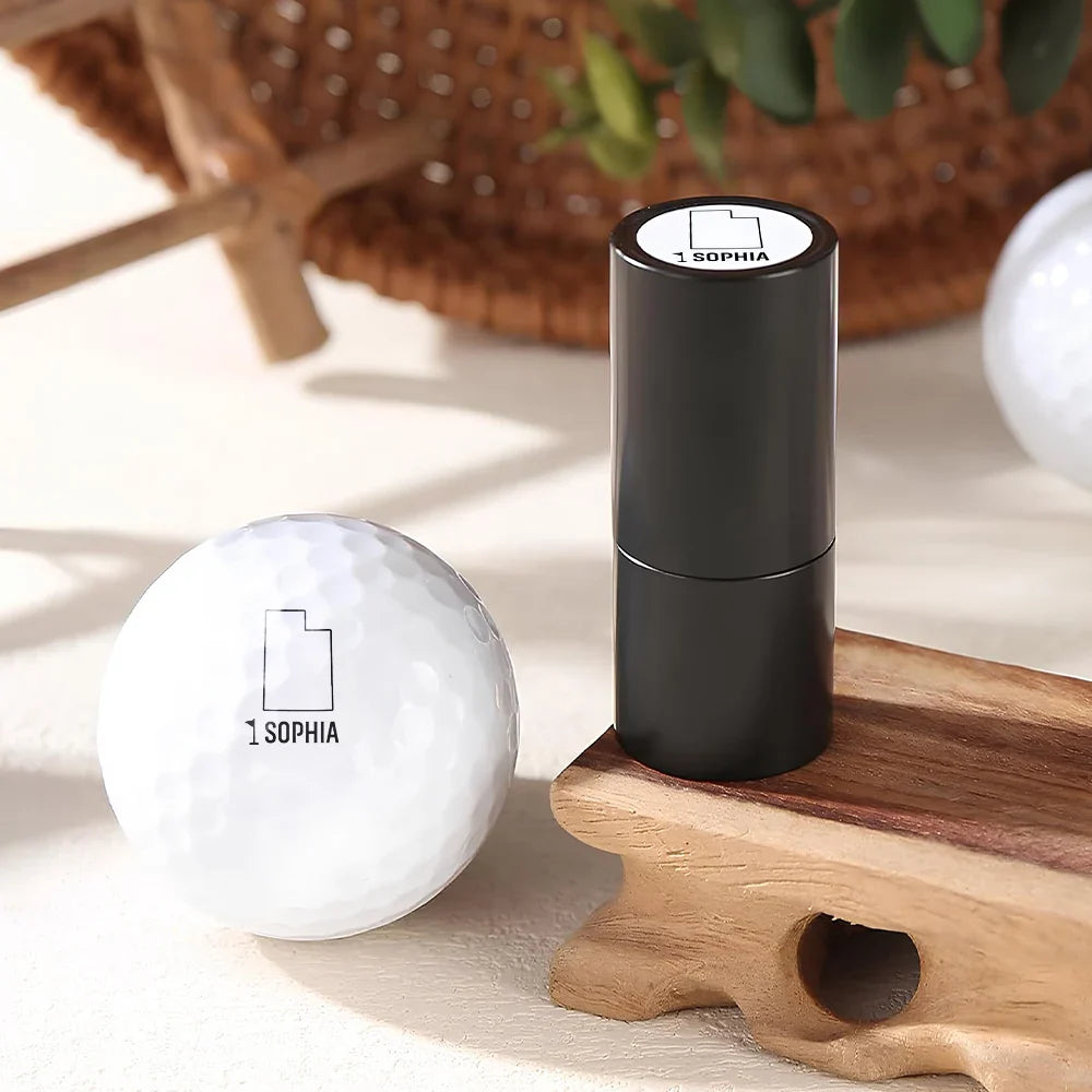 Happy,Sport Dad,Golf,Gift For Father,Gift For Men - Golf Makes Me Happy - Personalized Golf Ball Stamp With Metal Storage Box
