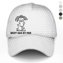 Gift For Grandpa,Gift For Father,Golf,Non-Eng,Icon,Proud - Golf Stick Figure Best Dad Grandpa By Par - Personalized Classic Cap