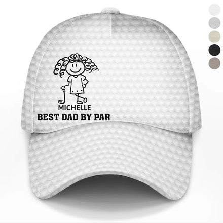Golf Stick Figure Best Dad Grandpa By Par - Personalized Classic Cap