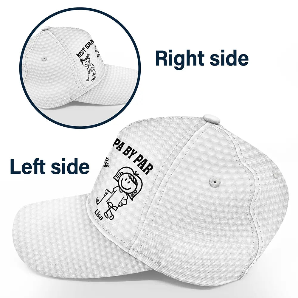 Gift For Grandpa,Gift For Father,Golf,Non-Eng,Icon,Proud - Golf Stick Figure Best Dad Grandpa By Par - Personalized Classic Cap