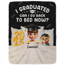 Graduation,Dad,Children,Mom,Gift For Sibling,Gift For Bestie - Graduated Can I Go Back To Bed Now - Personalized Fleece Blanket, Sherpa Blanket
