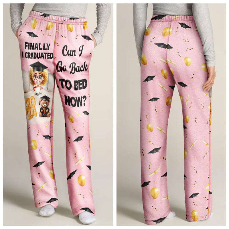 Graduation, Dad - Children, Mom - Children, Gift For Sibling, Gift For Bestie, Happy - Graduated Can I Go Back To Bed Now - Personalized Sweatpants