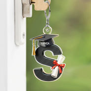 Gift For Boyfriend,Gift For Girlfriend,Gift For Yourself,Gift For Men,Gift For Women,Gift For Son,Gift For Sibling,Gift For Sisters,Gift For Brothers,Gift For Bestie,Graduation,Happy - Graduation Alphabet With Name - Personalized Acrylic Keychain