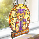Graduation,Gift For Kids,Gift For Daughter,Gift For Son,Gift For Sibling,Gift For Sisters,Gift For Brothers,Gift For Bestie,Happy,Icon - Graduation Bear - Personalized Window Hanging Suncatcher Ornament