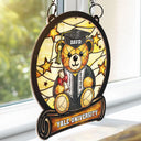 Graduation,Gift For Kids,Gift For Daughter,Gift For Son,Gift For Sibling,Gift For Sisters,Gift For Brothers,Gift For Bestie,Happy,Icon - Graduation Bear - Personalized Window Hanging Suncatcher Ornament
