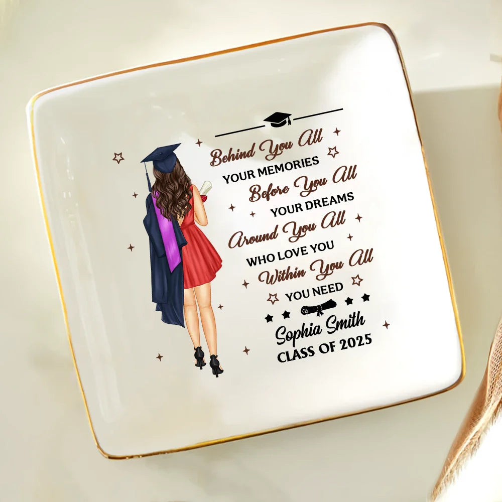 Graduation Behind You All Your Memories - Personalized Ring Dish
