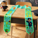 Graduation,Happy,Gift For Kids,Vector - Graduation Kid Dinosaur Unicorn - Personalized Kid Graduation Stole