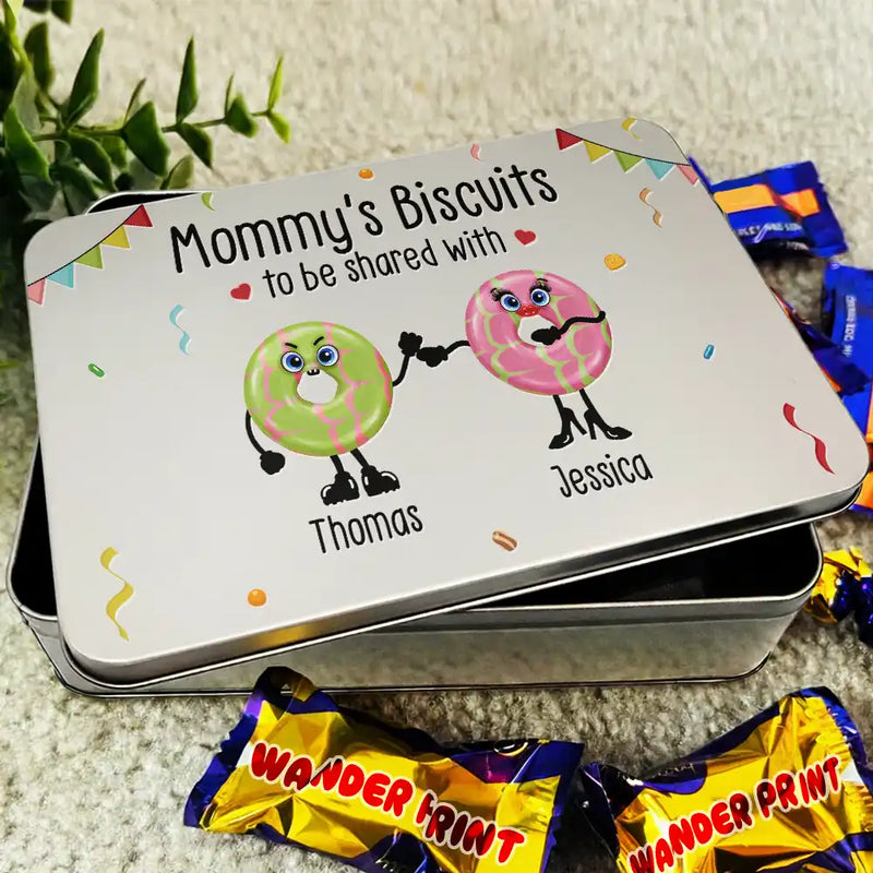 Funny,Gift For Husband,Gift For Grandpa,Gift For Mother,Gift For Father,Gift For Grandma,Gift For Wife - Grandad's Biscuits To Share With The Grandkids - Personalized Metal Biscuit Tin