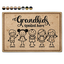 Gift For Grandpa,Gift For Grandma,Gift For Grandparents,Happy - Grandkids Spoiled Here - Personalized Doormat