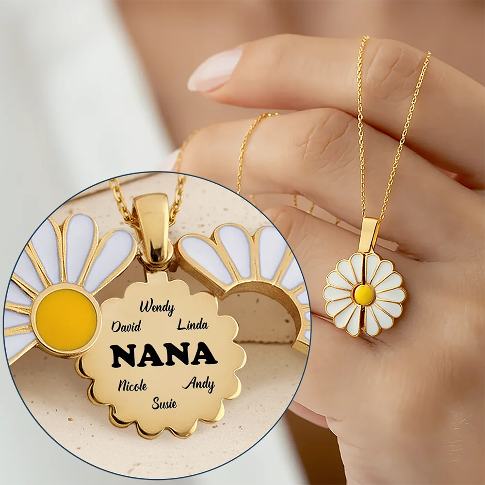 Grandma Grandkids Custom Names And Nicknames - Personalized Engraved Hidden Message Necklace