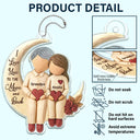 Gift For Grandma, Grandma - Grandkids, Love - Grandma Grandkids Sitting On The Moon - Personalized Acrylic Car Hanger