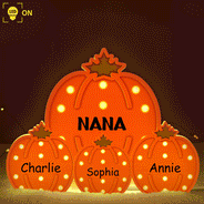 Adorable,Gift For Grandchildren,Gift For Grandkids,Gift For Grandma,Grandma - Grandkids,Icon - Grandma Little Pumpkins Marquee Pattern 3D Effect - Personalized Custom Shaped Light Box