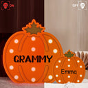 Adorable,Gift For Grandchildren,Gift For Grandkids,Gift For Grandma,Grandma - Grandkids,Icon - Grandma Little Pumpkins Marquee Pattern 3D Effect - Personalized Custom Shaped Light Box