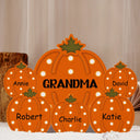 Adorable,Gift For Grandchildren,Gift For Grandkids,Gift For Grandma,Grandma - Grandkids,Icon - Grandma Little Pumpkins Marquee Pattern 3D Effect - Personalized Custom Shaped Light Box