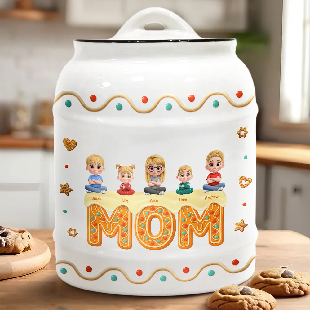 Grandma Mom 3D Effect - Personalized Cookie Jar