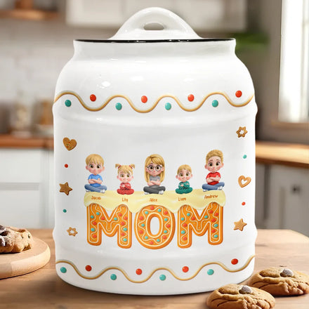 Grandma Mom 3D Effect - Personalized Cookie Jar