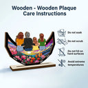 Gift For Grandma, Grandma - Grandkids, Gift For Mother, Happy - Grandma Mom And Children Sitting On The Moon - Personalized Custom Shaped 2-Layered Wooden Plaque