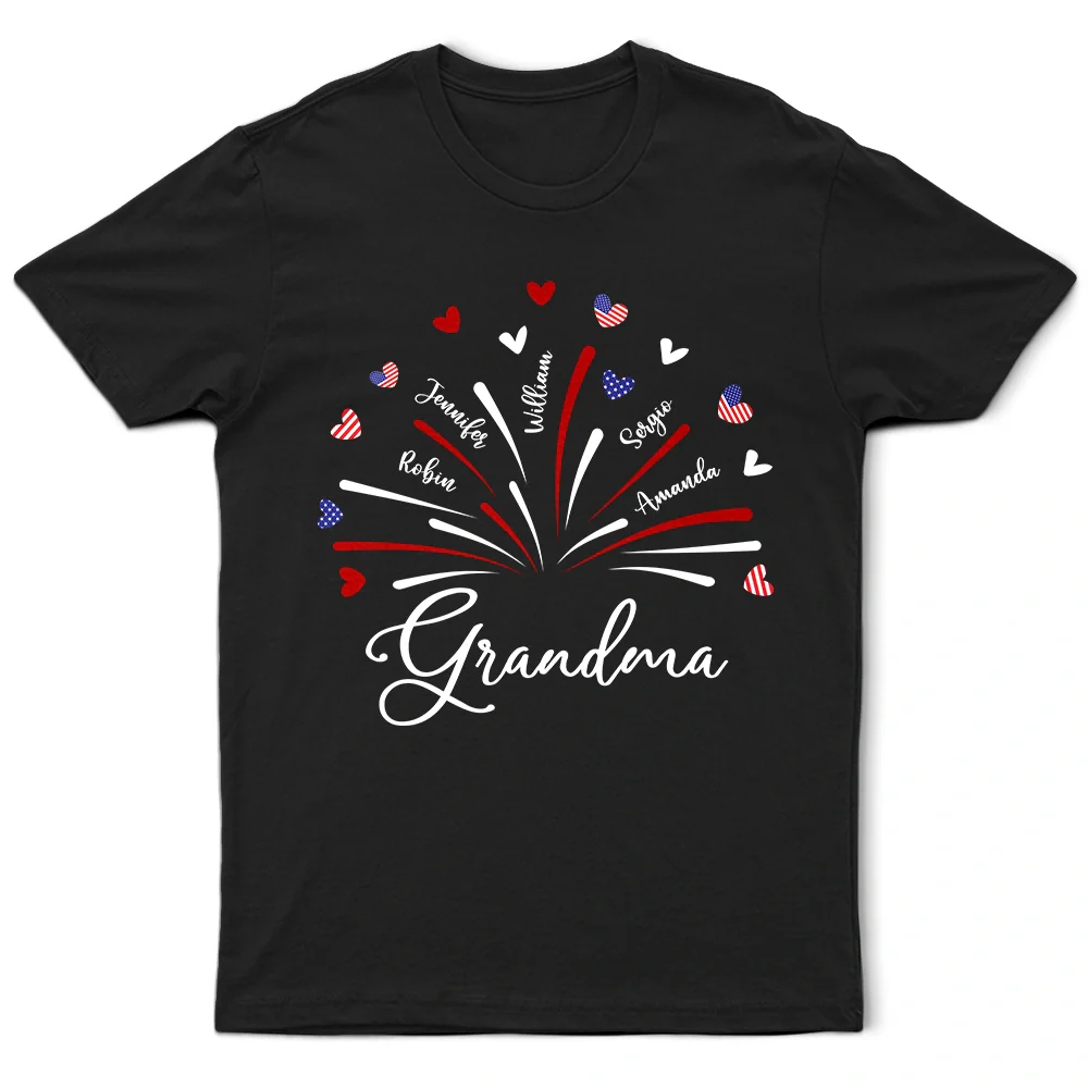 Grandma Mom Independence Day - Personalized T Shirt