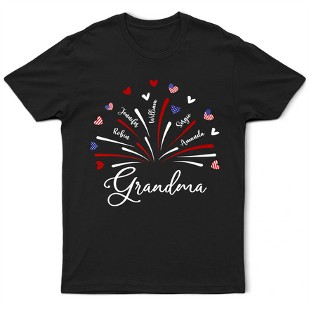 Grandma Mom Independence Day - Personalized T Shirt