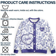 Gift For Mother,Gift For Grandma,Love - Grandma Mom Toile De Jouy - Personalized Cardigan