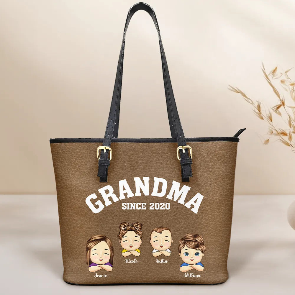 Grandma Mommy Since - Personalized Leather Tote Bag