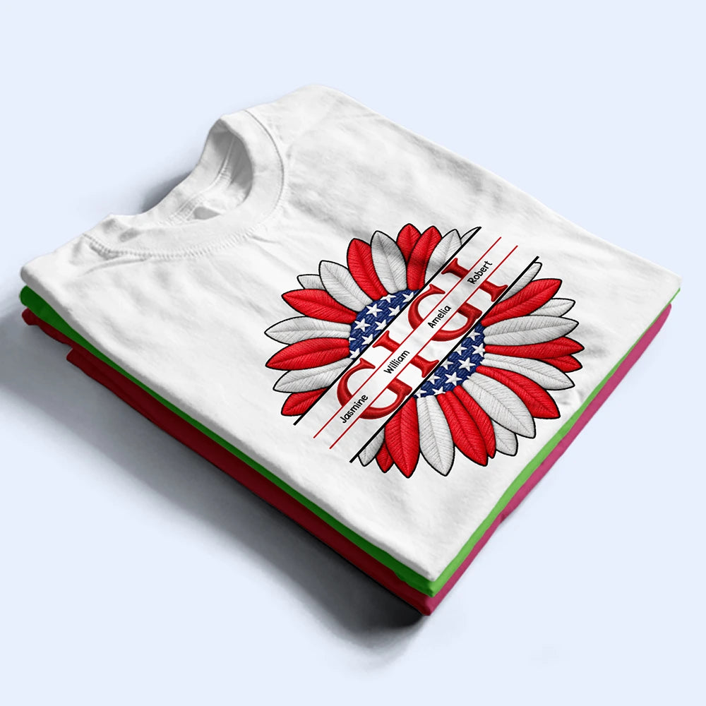 Gift For Women,Gift For Mother,Gift For Grandma,Love - Grandma Mommy We Love You Embroidery Effect Prints - Personalized T Shirt
