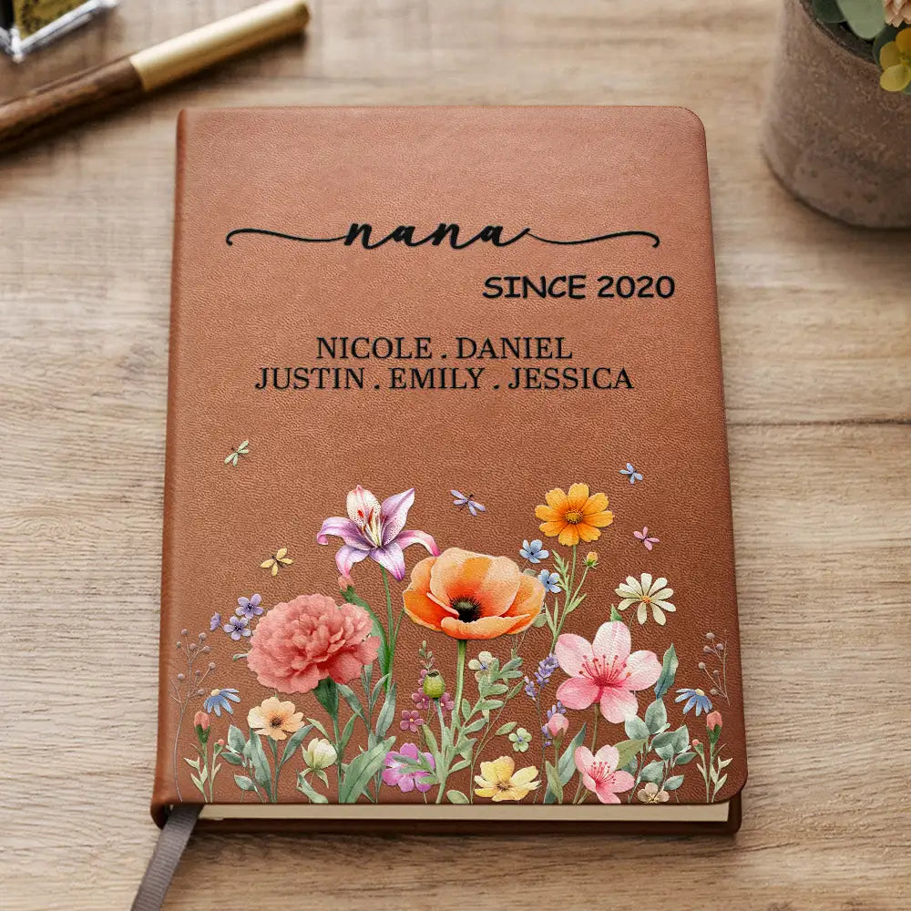 Grandma Nana Gigi Since - Personalized Leather Journal