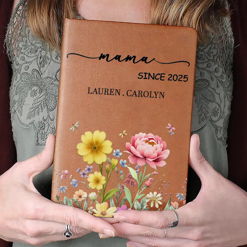 Gift For Grandma,Grandma - Grandkids,Happy - Grandma Nana Gigi Since - Personalized Leather Journal