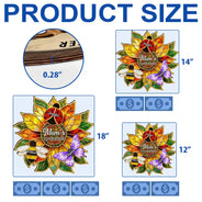 Gardening,Gift For Grandma,Grandma's Hobby,Happy - Grandma's Love Bugs Stained Glass Effect - Personalized Custom Shaped Wood Sign