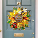 Gardening,Gift For Grandma,Grandma's Hobby,Happy - Grandma's Love Bugs Stained Glass Effect - Personalized Custom Shaped Wood Sign