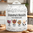 Gift For Mother,Gift For Grandma,Happy,Gift For Grandpa,Gift For Father - Grandma's Biscuits To Be Shared With The Grandkids - Personalized Cookie Jar