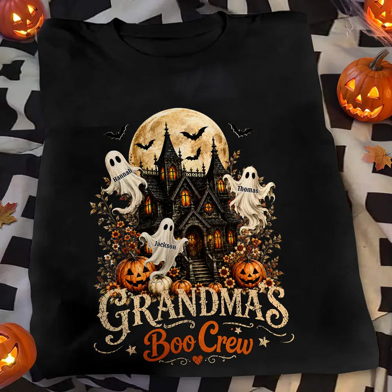 Top Market,Adorable,Gift For Grandma,Halloween,Icon - Grandma's Boo Crew - Personalized T Shirt