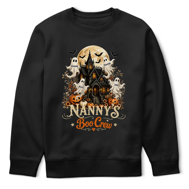 Top Market,Adorable,Gift For Grandma,Halloween,Icon - Grandma's Boo Crew - Personalized T Shirt
