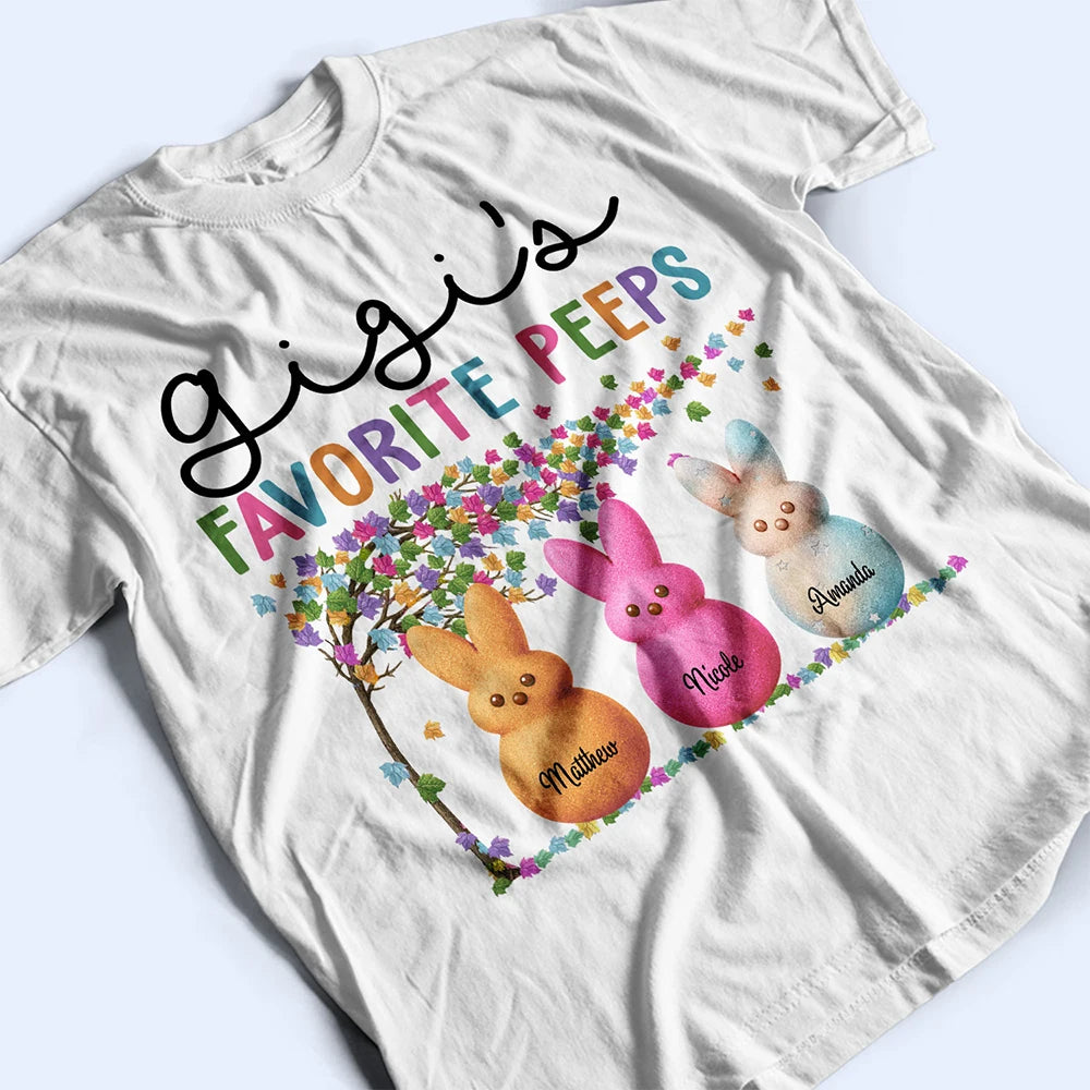 Funny,Gift For Mother,Gift For Grandma,Gift For Wife,Easter - Grandma's Favorite Peeps Bunny - Personalized T Shirt