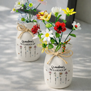 Gift For Grandma,Grandma,Grandkids,Grandma's Hobby,Happy - Grandma's Garden - Personalized Glass Birth Month Flower