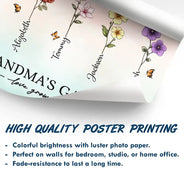 Gift For Grandma,Gift For Mother,Gift For Wife,Gift For Women,Happy - Grandma's Garden Birth Flowers - Personalized Poster