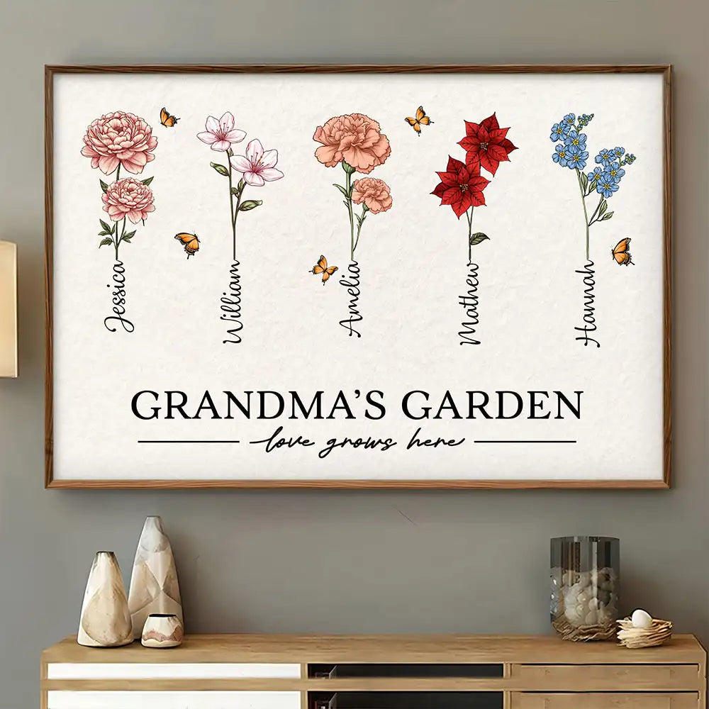 Grandma's Garden Birth Flowers - Personalized Poster