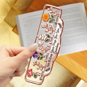 Gift For Grandma,Grandma - Grandkids,Happy - Grandma's Garden Birth Month Flower - Personalized Custom Shaped Metal Bookmark