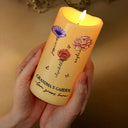 Gift For Grandma,Gift For Mother,Gift For Wife,Gift For Women,Happy - Grandma's Garden Birth Month Flowers - Personalized Flameless LED Candle