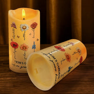 Gift For Grandma,Gift For Mother,Gift For Wife,Gift For Women,Happy - Grandma's Garden Birth Month Flowers - Personalized Flameless LED Candle