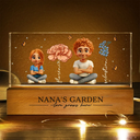 Gift For Grandma,Gift For Mother,Gift For Wife,Gift For Women,Happy - Grandma's Garden Birth Month Flowers 3D Effect Children - Personalized Rectangle LED Light